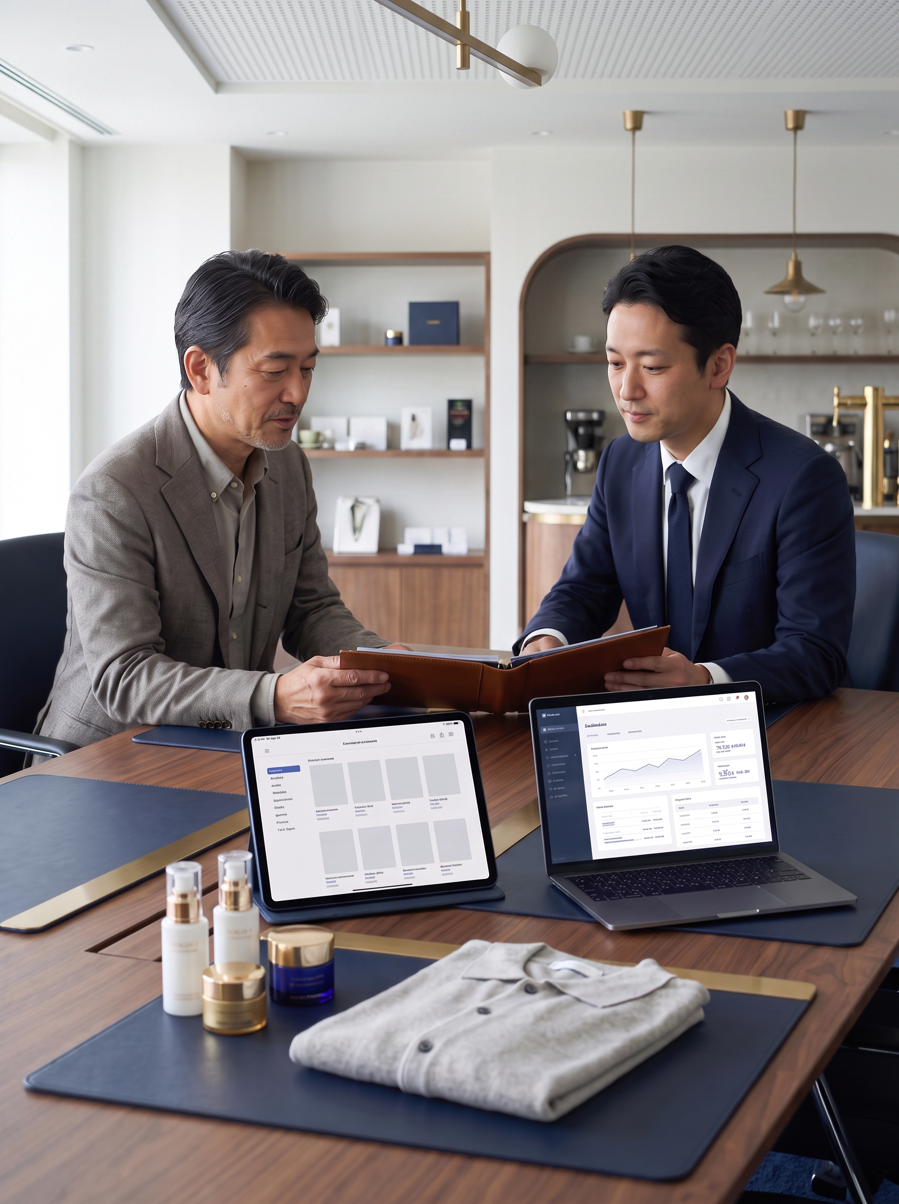 日本人経営者とアドバイザーが店舗・コスメ・アパレル・EC・Web・IT事業を検討する商談