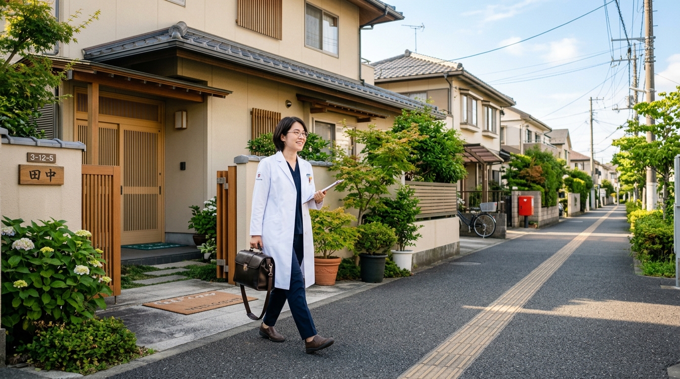 在宅訪問に向かう薬剤師