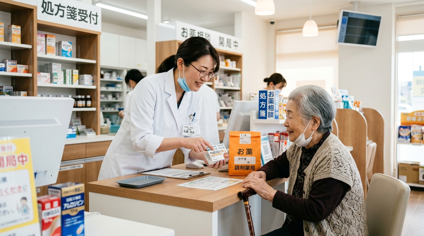 薬局内で患者対応する薬剤師