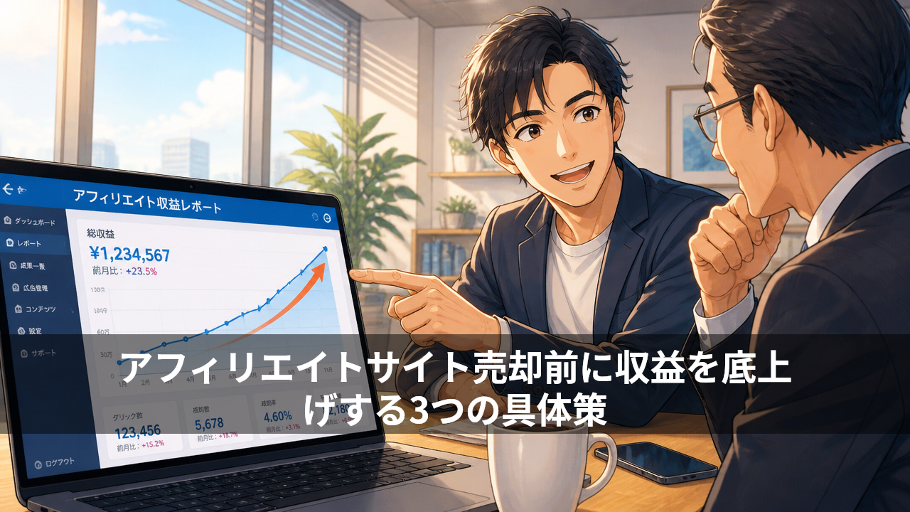 アフィリエイトサイト売却前に収益を底上げする3つの具体策