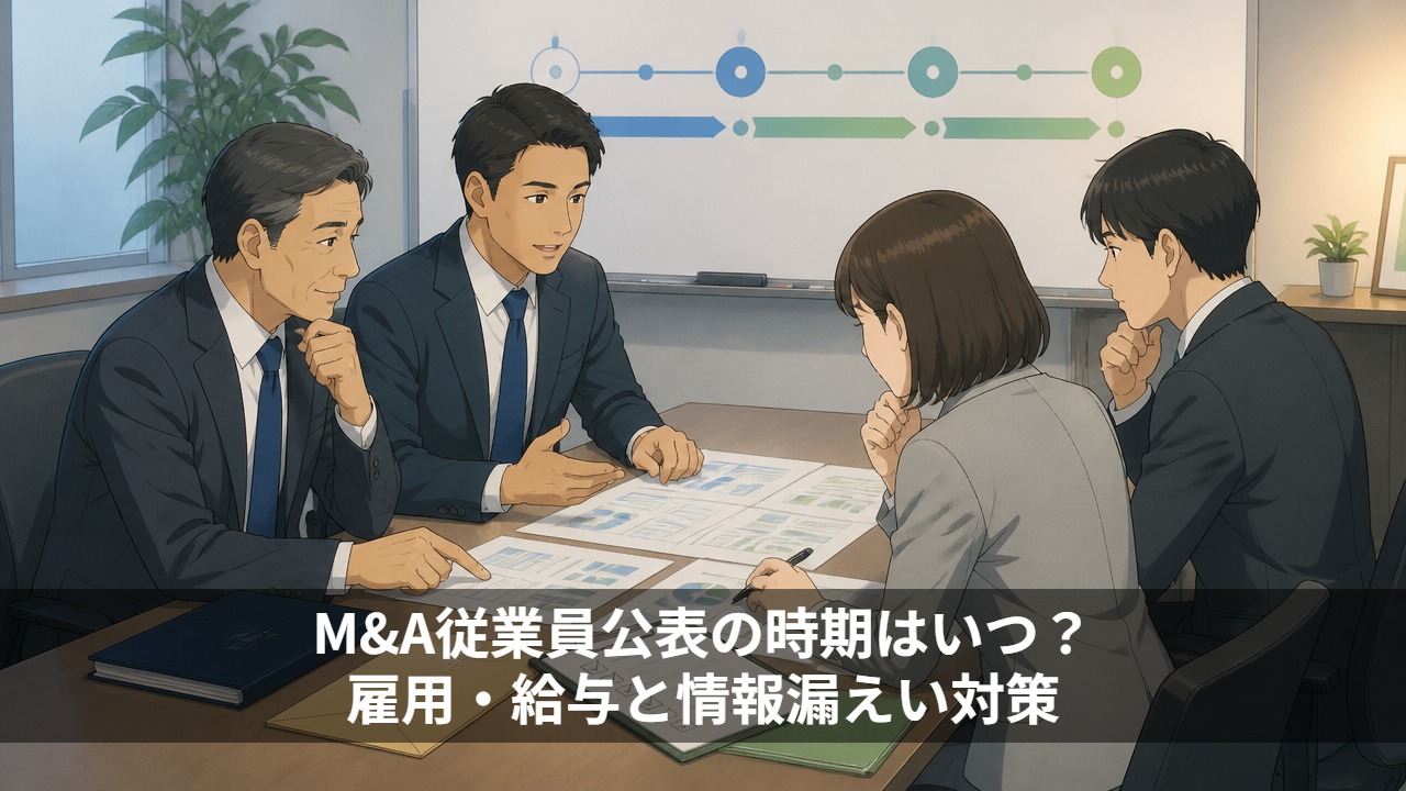 M&A従業員公表の時期はいつ？雇用・給与と情報漏えい対策
