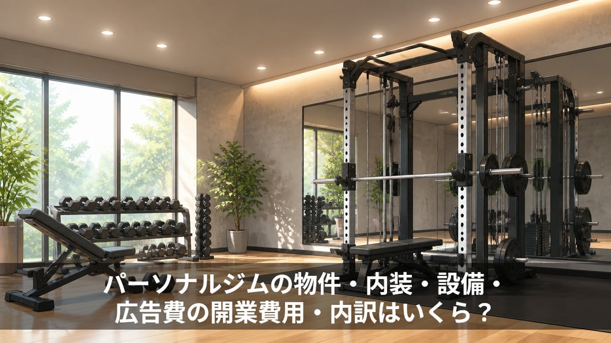 パーソナルジムの物件・内装・設備・広告費の開業費用・内訳はいくら？