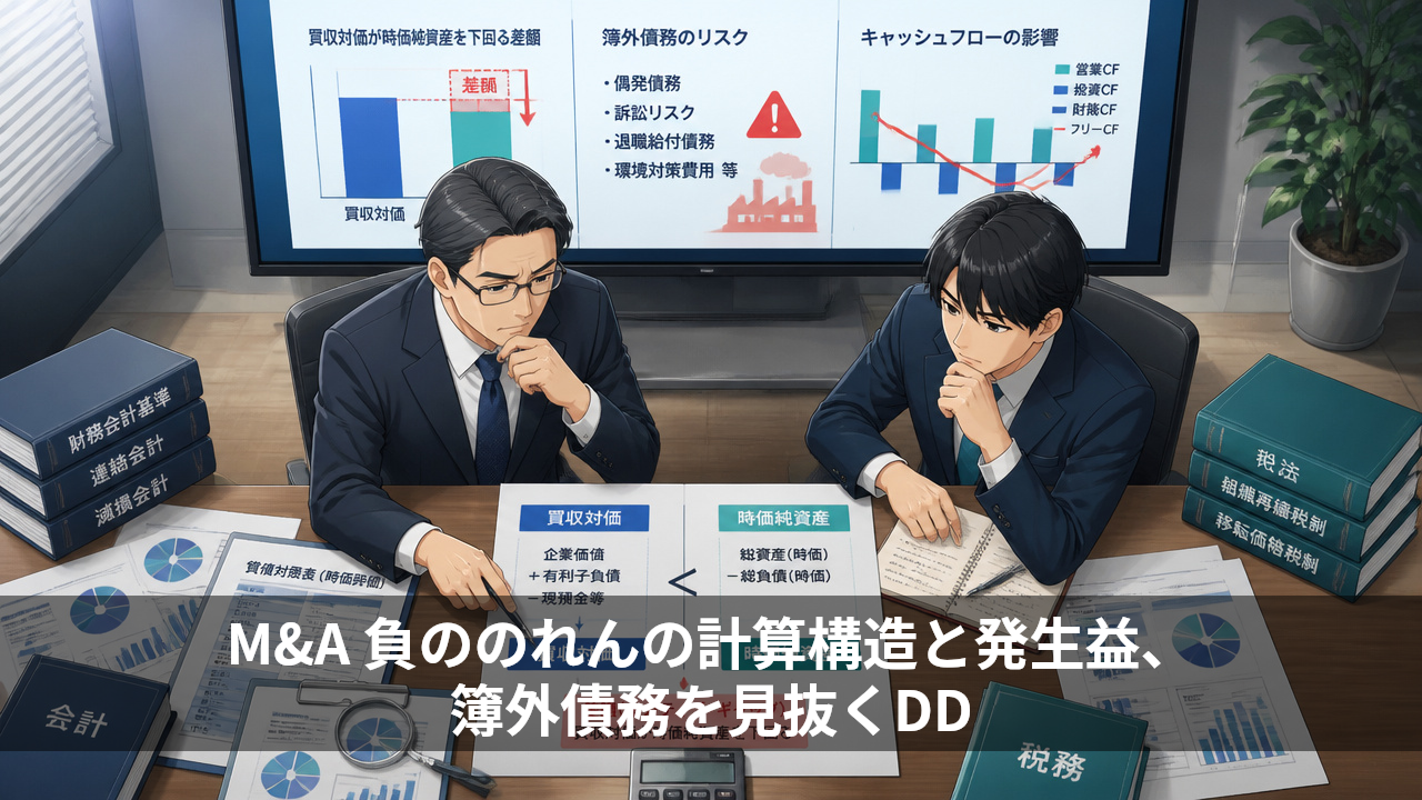 M&A 負ののれんの計算構造と発生益、簿外債務を見抜くDD