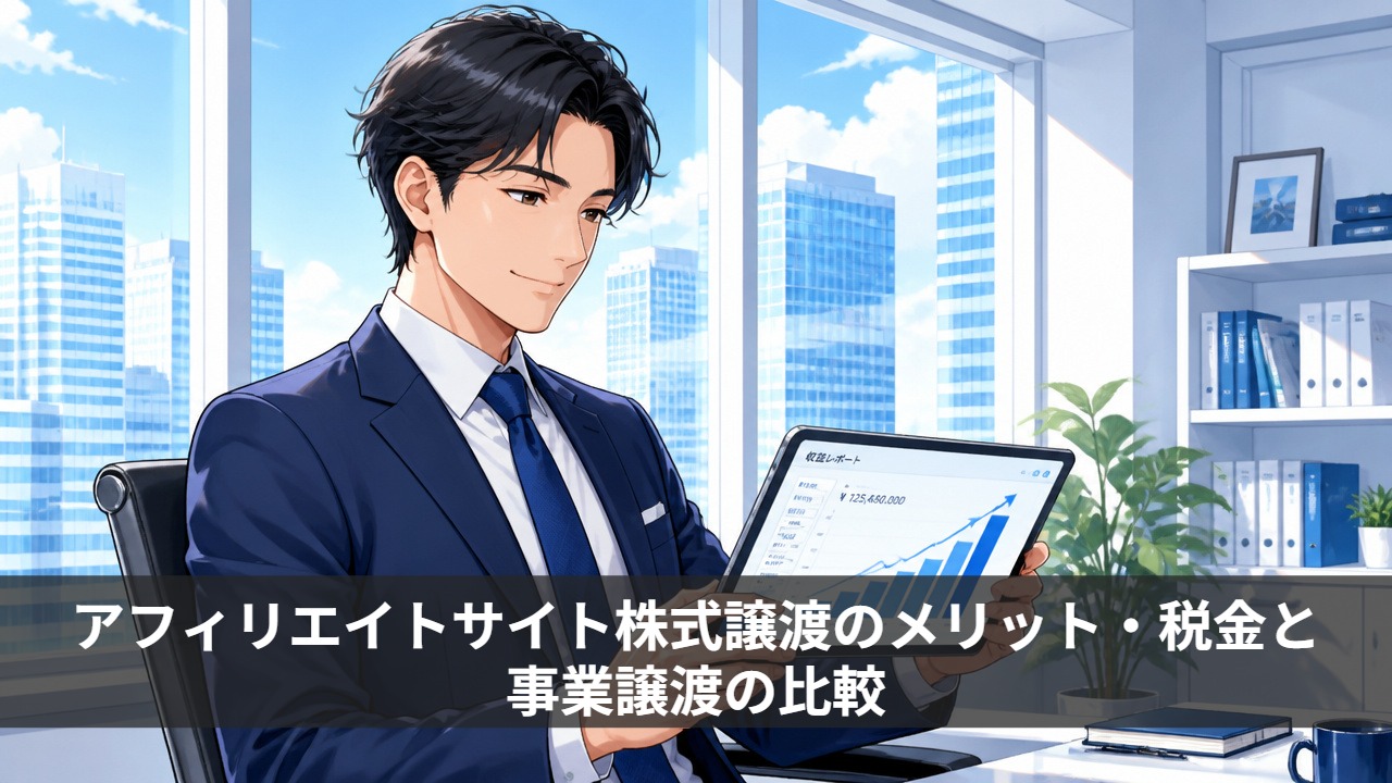 アフィリエイトサイト株式譲渡のメリット・税金と事業譲渡の比較