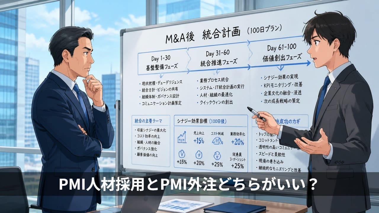 PMI人材採用とPMI外注どちらがいい?