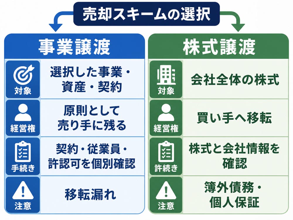 【文脈】事業譲渡と株式譲渡の違いを