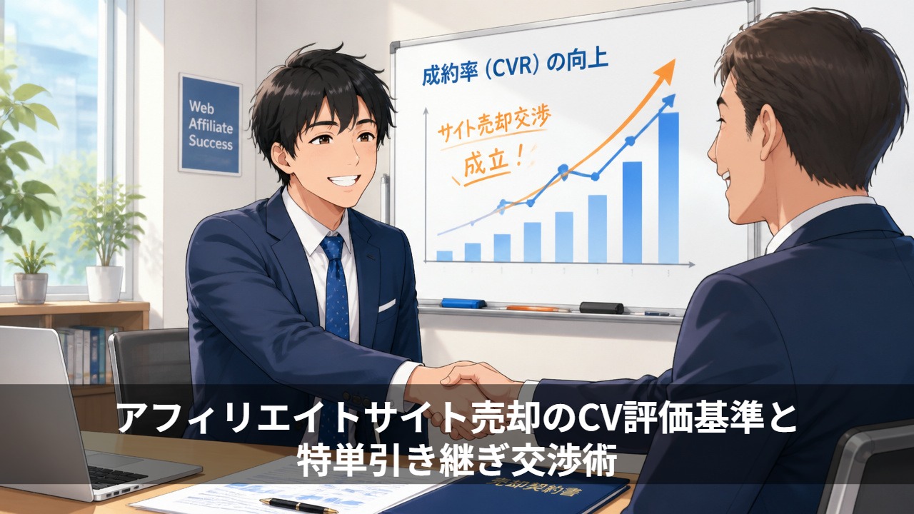 アフィリエイトサイト売却のCV評価基準と特単引き継ぎ交渉術