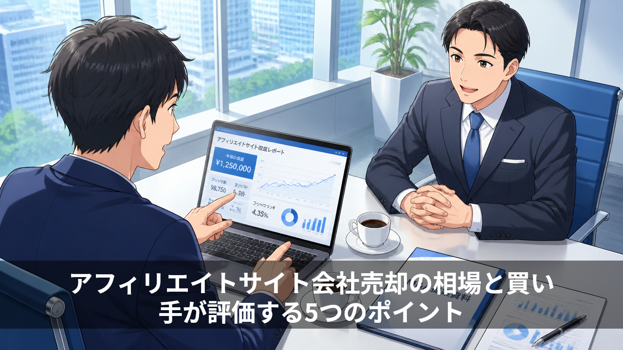 アフィリエイトサイト会社売却の相場と買い手が評価する5つのポイント