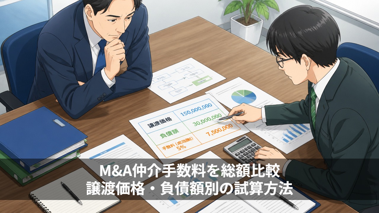 M&A仲介手数料を総額比較｜譲渡価格・負債額別の試算方法