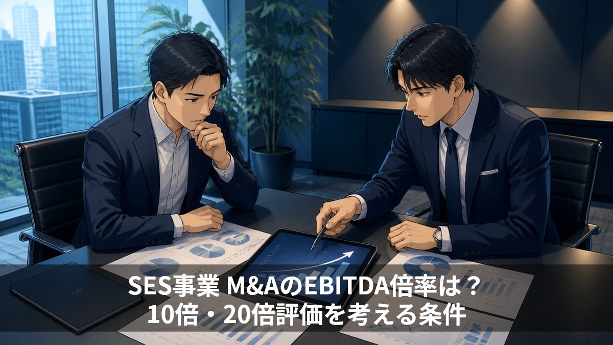 SES事業 M&AのEBITDA倍率は？10倍・20倍評価を考える条件