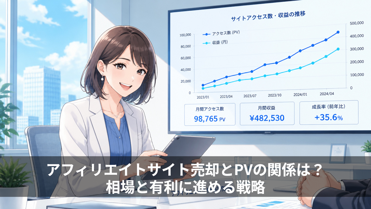 アフィリエイトサイト売却とPVの関係は?相場と有利に進める戦略