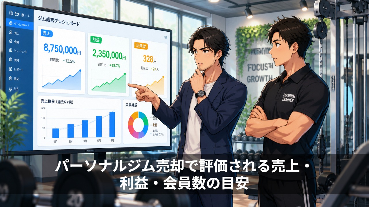パーソナルジム売却で評価される売上・利益・会員数の目安