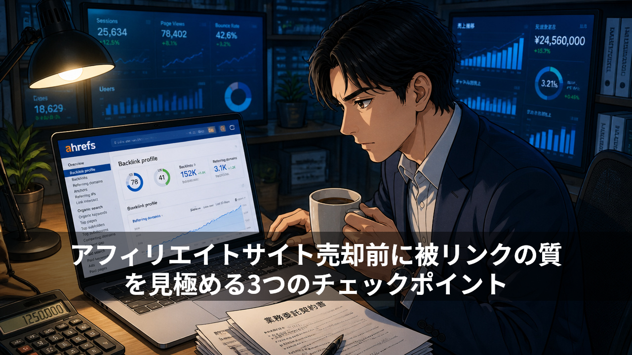 アフィリエイトサイト売却前に被リンクの質を見極める3つのチェックポイント