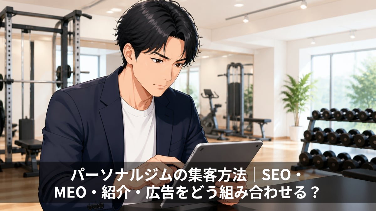 パーソナルジムの集客方法|SEO・MEO・紹介・広告をどう組み合わせる?