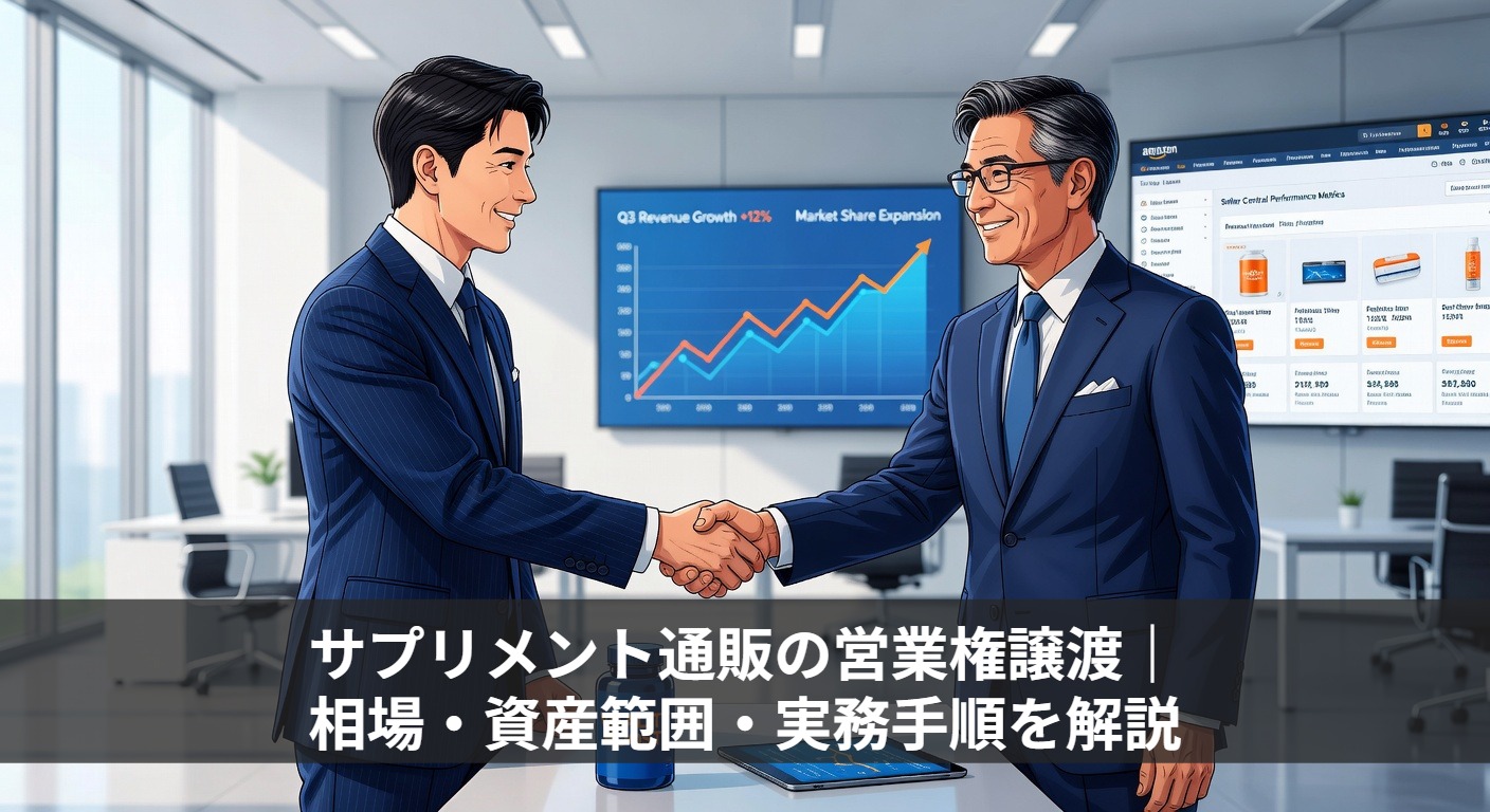 サプリメント通販の営業権譲渡｜相場・資産範囲・実務手順を解説