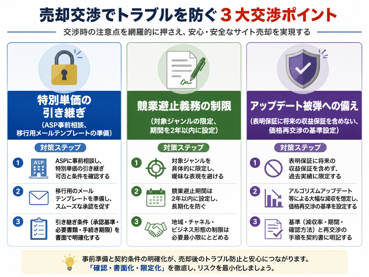 【文脈】アフィリエイトサイトの売却交渉において