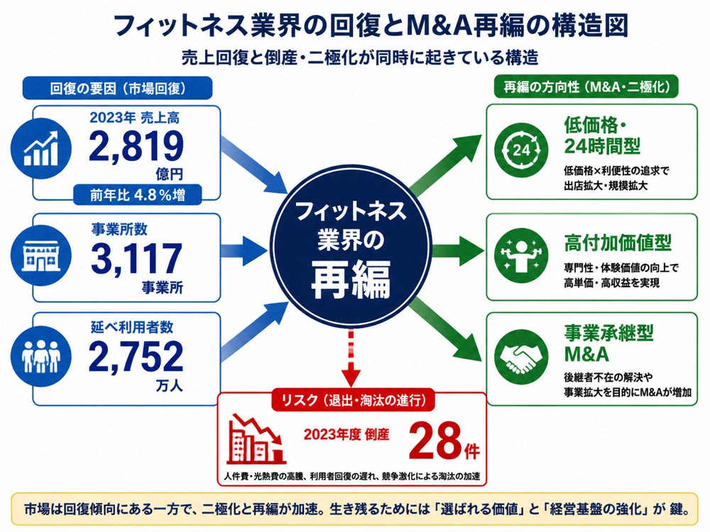 【文脈】フィットネス業界の市場回復とM&A再編を