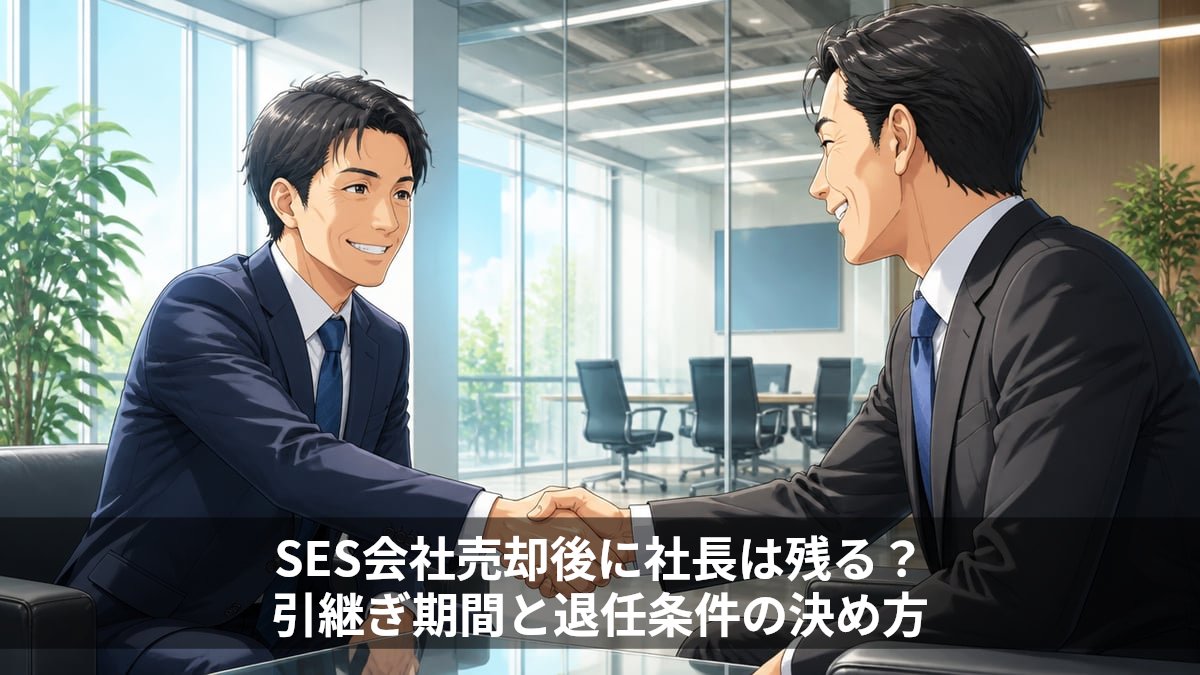 SES会社売却後に社長は残る?引継ぎ期間と退任条件の決め方