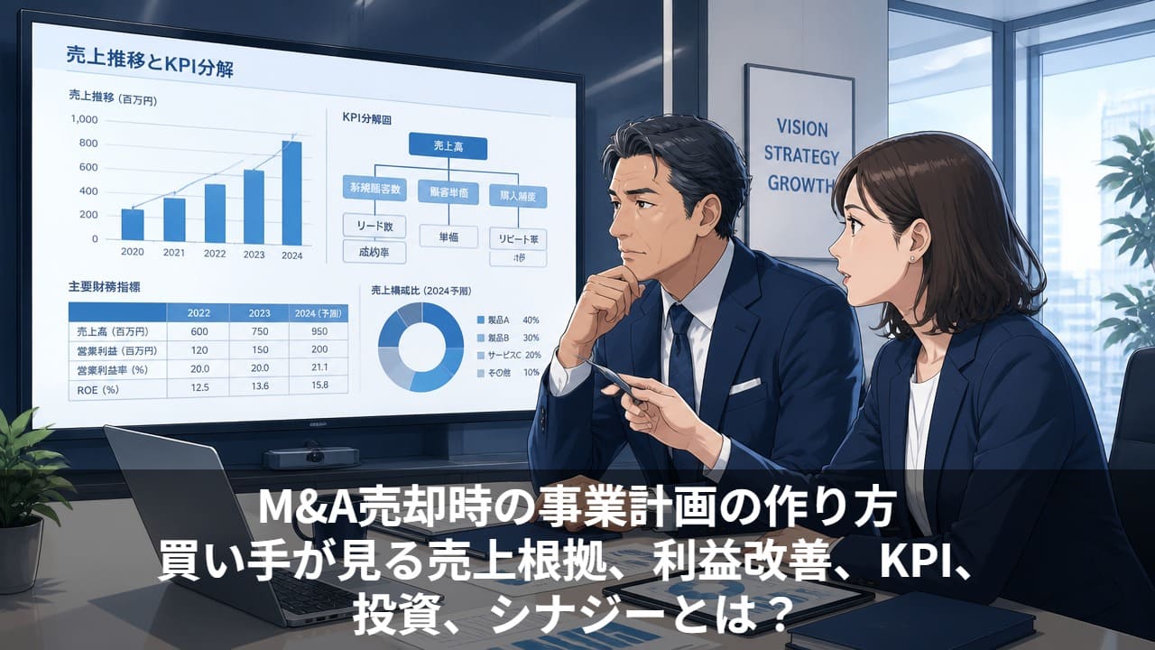 M&A売却時の事業計画の作り方｜買い手が見る売上根拠、利益改善、KPI、投資、シナジーとは？