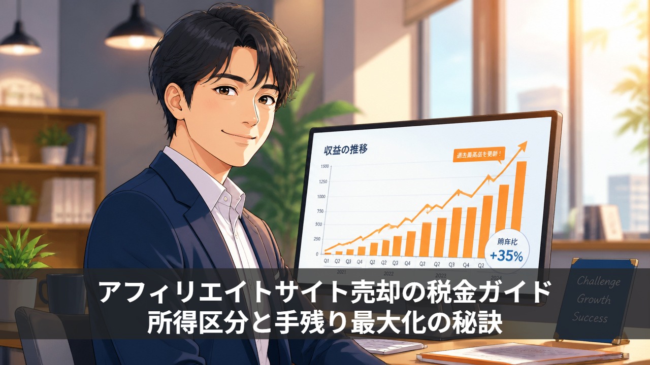 アフィリエイトサイト売却の税金ガイド｜所得区分と手残り最大化の秘訣