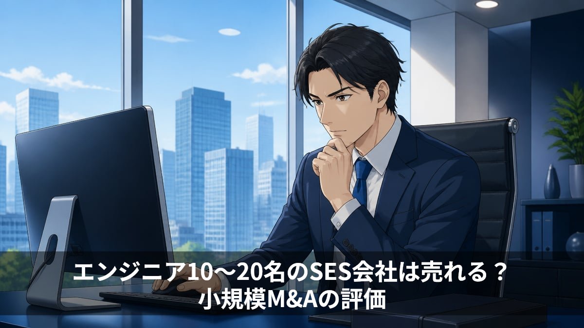 エンジニア10〜20名のSES会社は売れる？小規模M&Aの評価