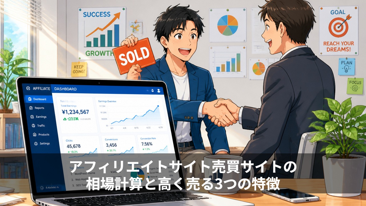 アフィリエイトサイト売買サイトの相場計算と高く売る3つの特徴