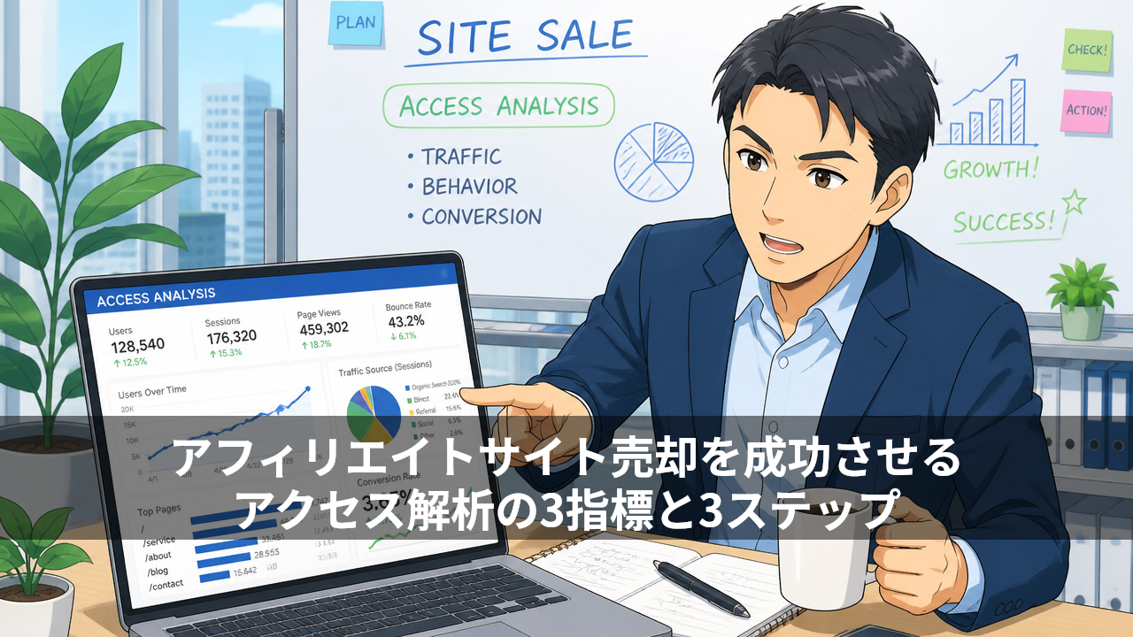 アフィリエイトサイト売却を成功させるアクセス解析の3指標と3ステップ