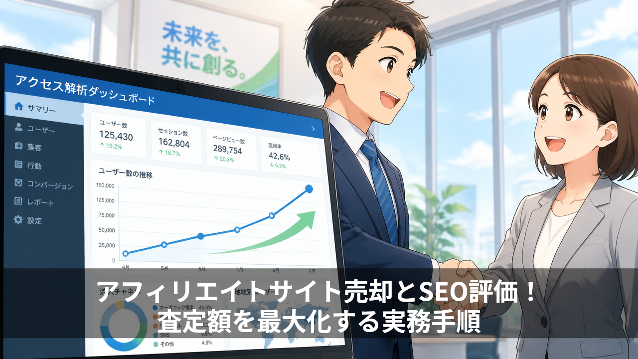 アフィリエイトサイト売却とSEO評価!査定額を最大化する実務手順