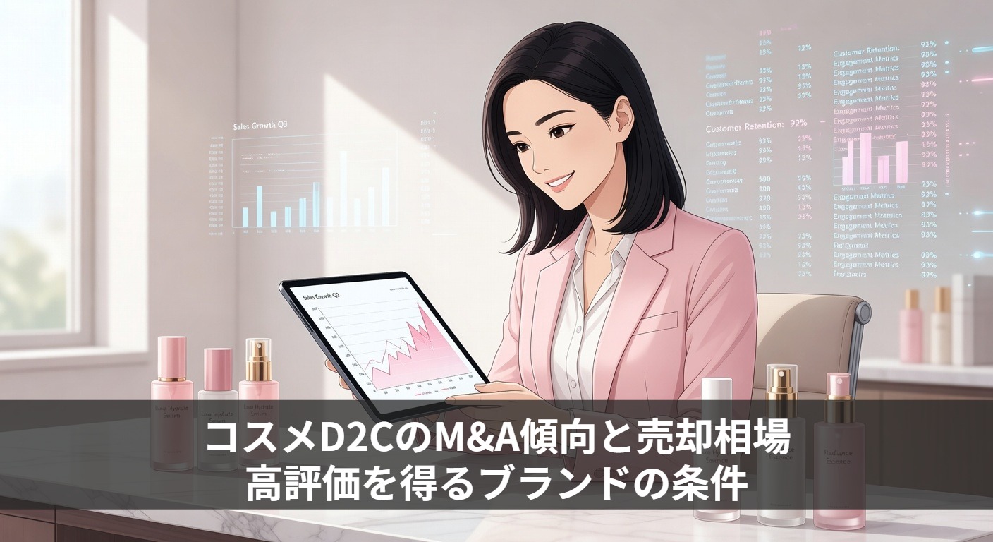コスメD2CのM&A傾向と売却相場｜高評価を得るブランドの条件