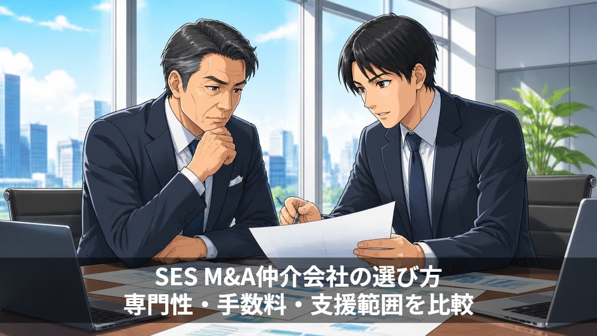 SES M&A仲介会社の選び方｜専門性・手数料・支援範囲を比較