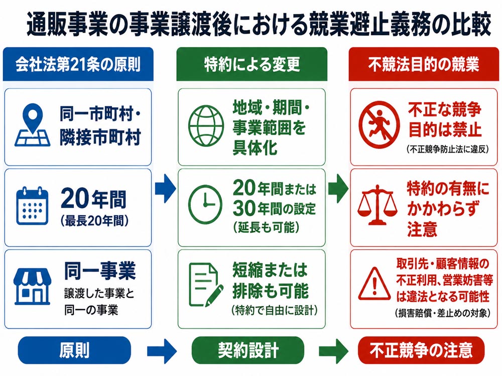 【文脈】通販事業の事業譲渡後に発生する競業避止義務について