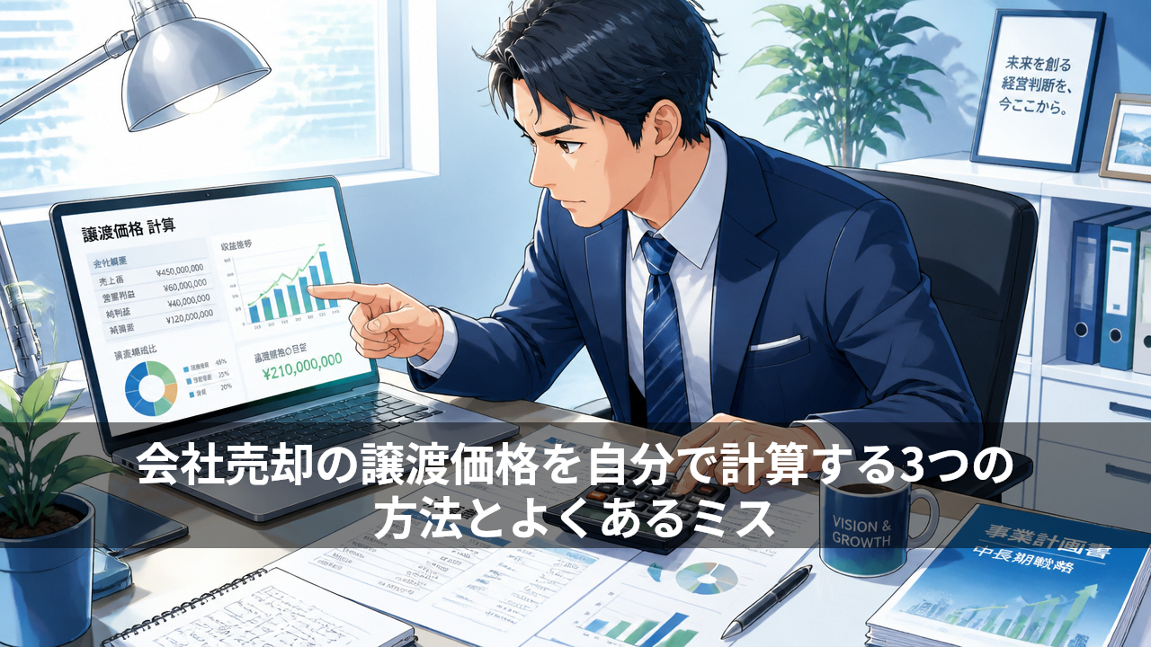 会社売却の譲渡価格を自分で計算する3つの方法とよくあるミス