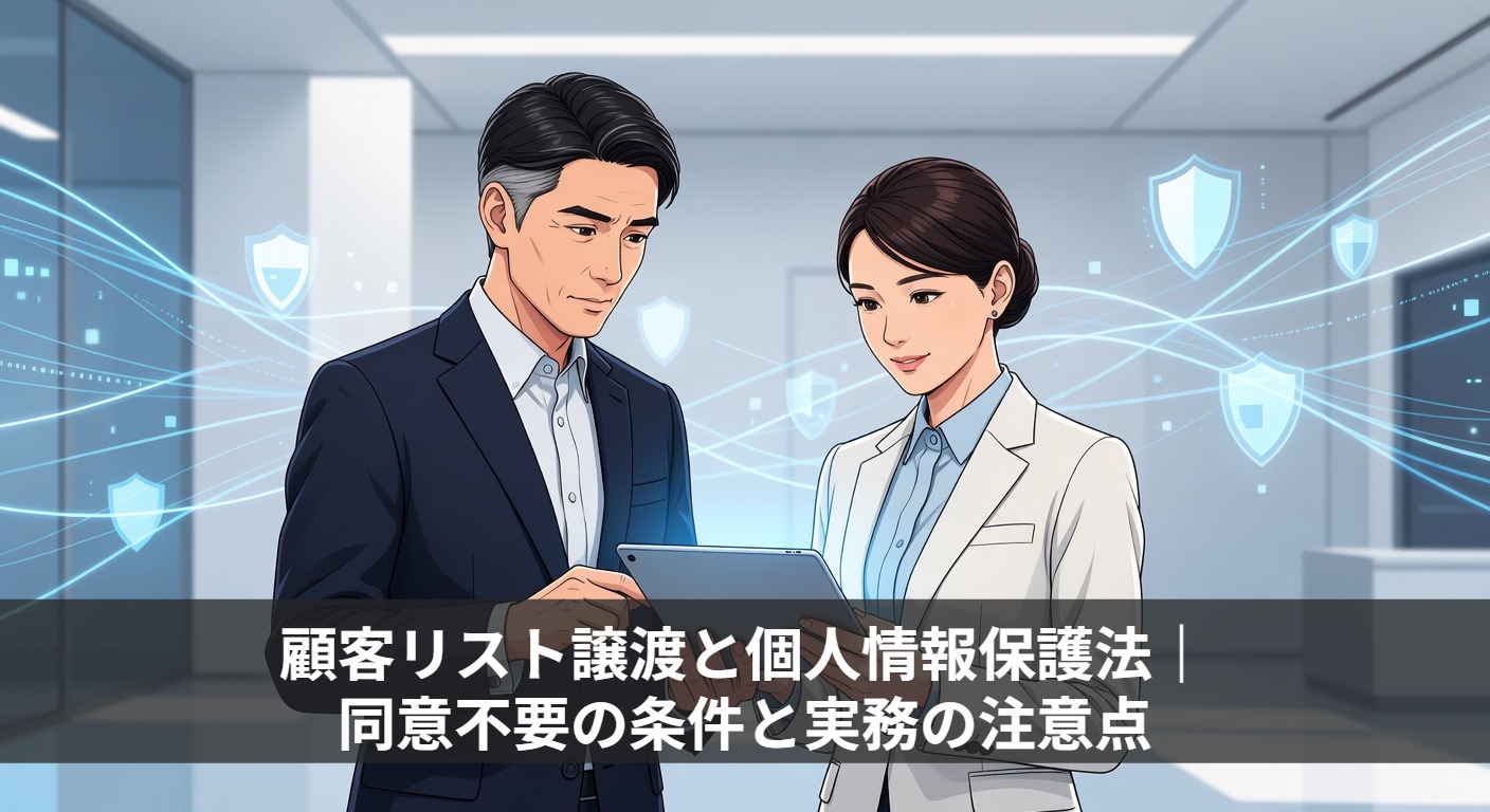 顧客リスト譲渡と個人情報保護法|同意不要の条件と実務の注意点