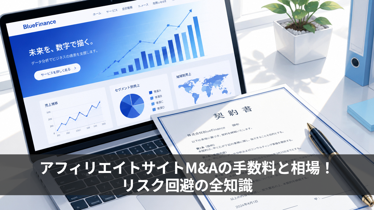 アフィリエイトサイトM&Aの手数料と相場！リスク回避の全知識