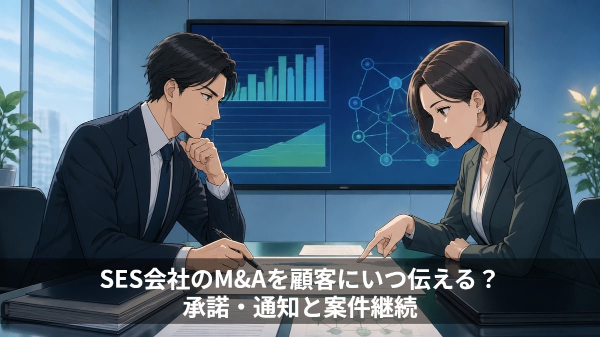 SES会社のM&Aを顧客にいつ伝える?承諾・通知と案件継続