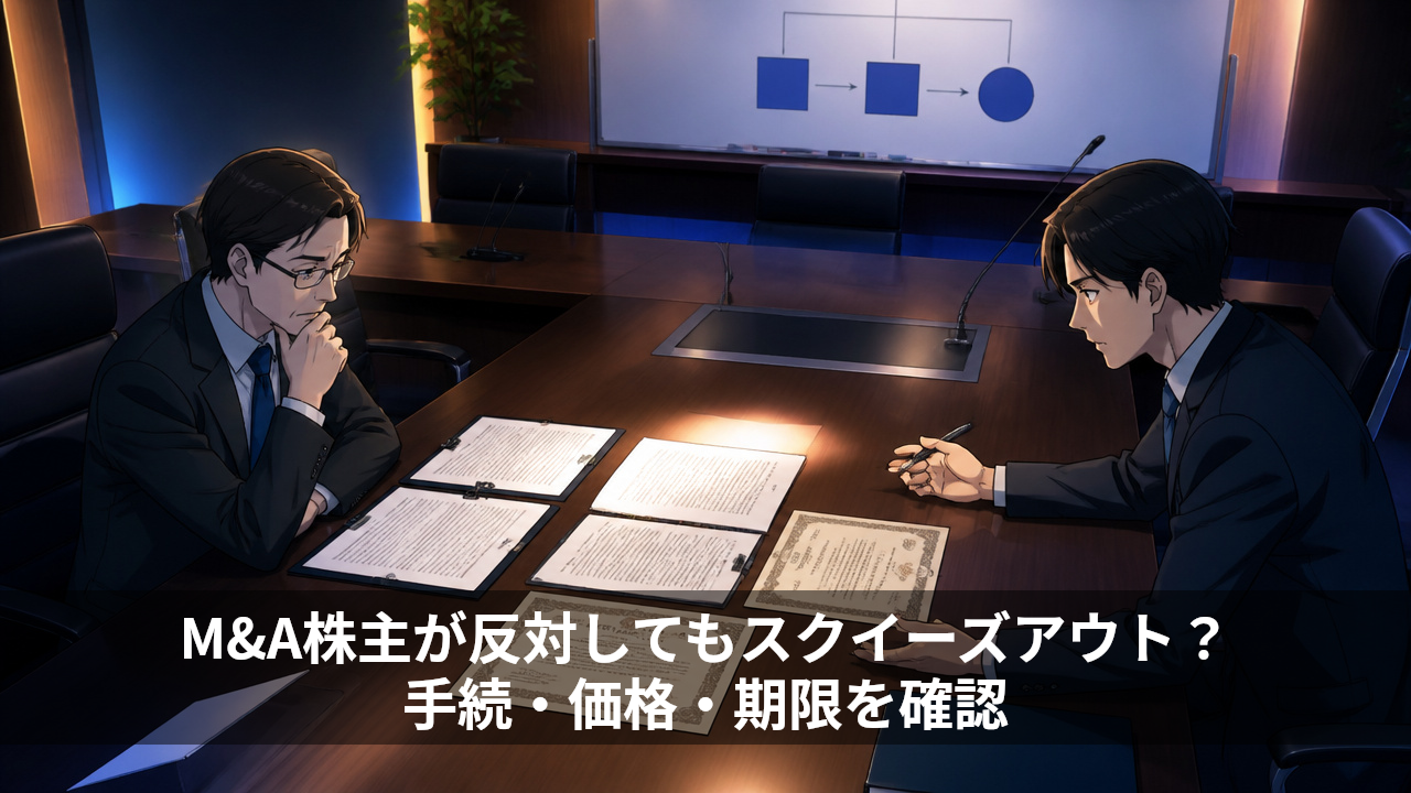 M&A株主が反対してもスクイーズアウト？手続・価格・期限を確認