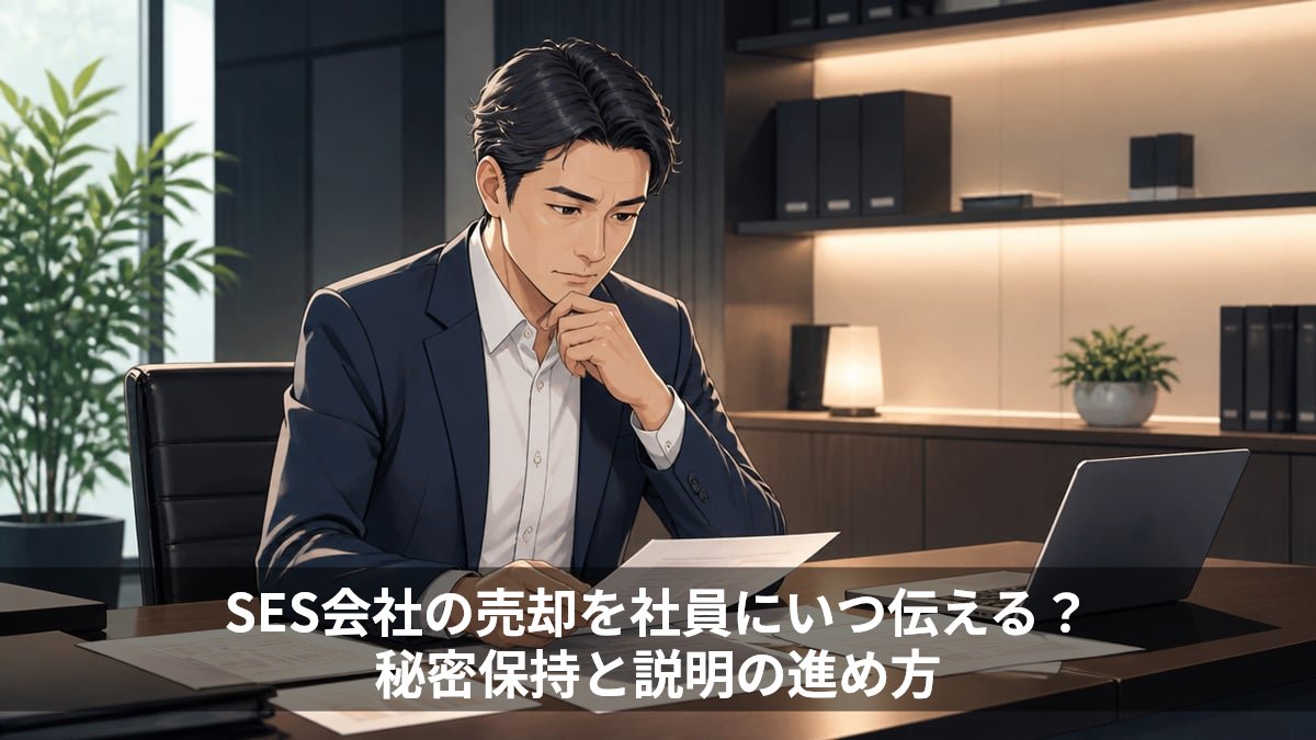 SES会社の売却を社員にいつ伝える?秘密保持と説明の進め方