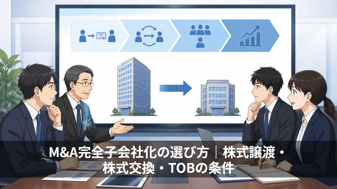 M&A完全子会社化の選び方｜株式譲渡・株式交換・TOBの条件