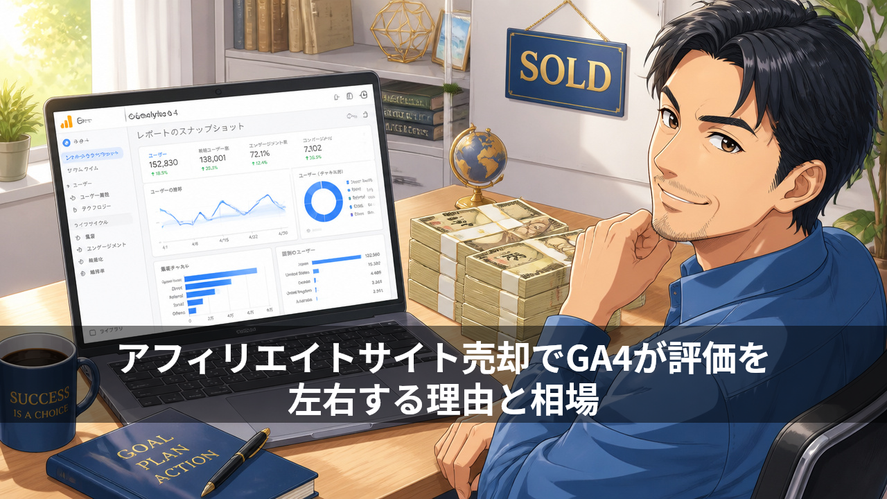 アフィリエイトサイト売却でGA4が評価を左右する理由と相場