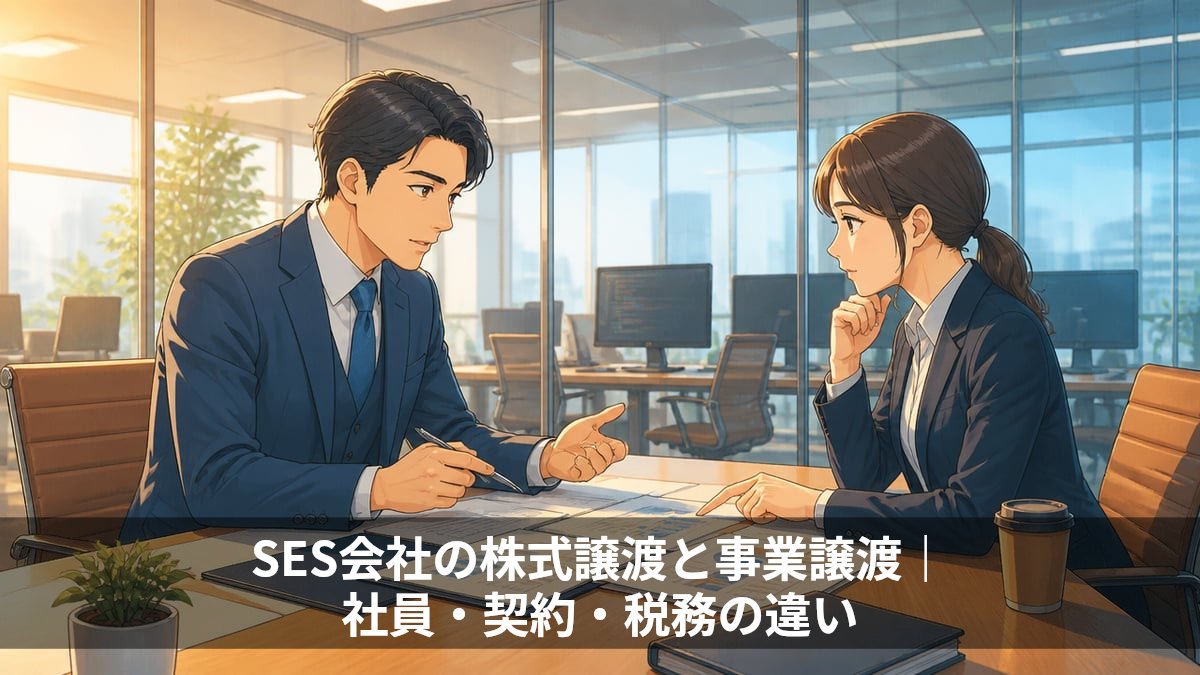 SES会社の株式譲渡と事業譲渡|社員・契約・税務の違い