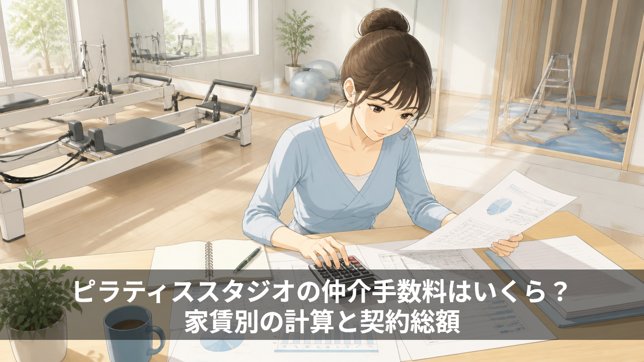 ピラティススタジオの仲介手数料はいくら？家賃別の計算と契約総額