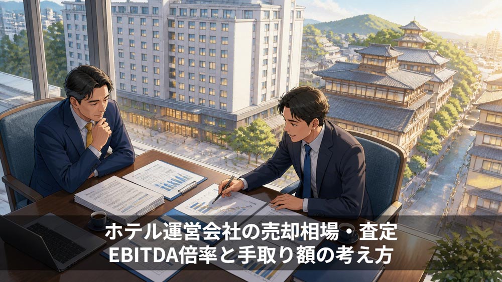 ホテル運営会社の売却相場・査定|EBITDA倍率と手取り額の考え方