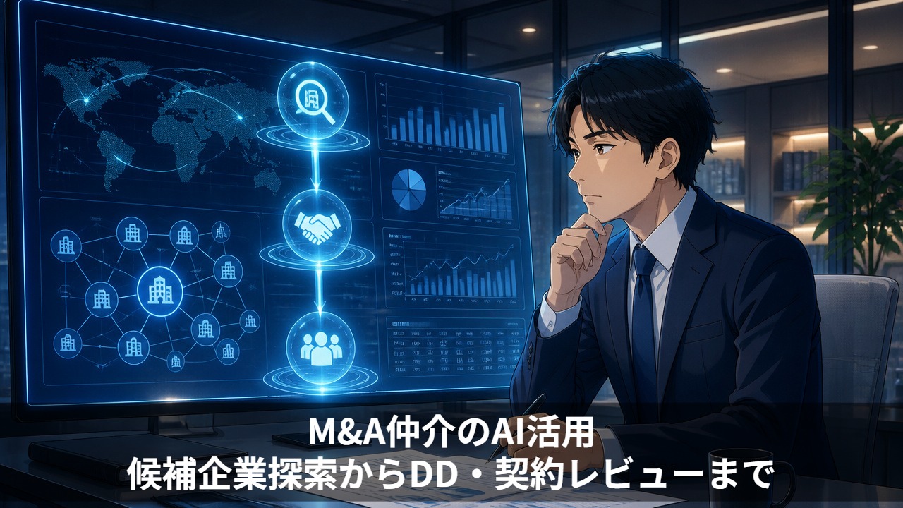 M&A仲介のAI活用|候補企業探索からDD・契約レビューまで