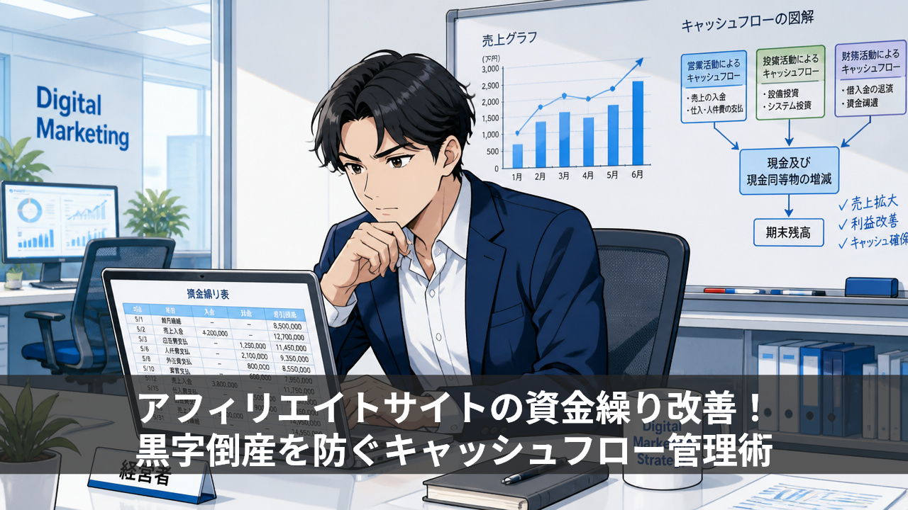 アフィリエイトサイトの資金繰り改善!黒字倒産を防ぐキャッシュフロー管理術