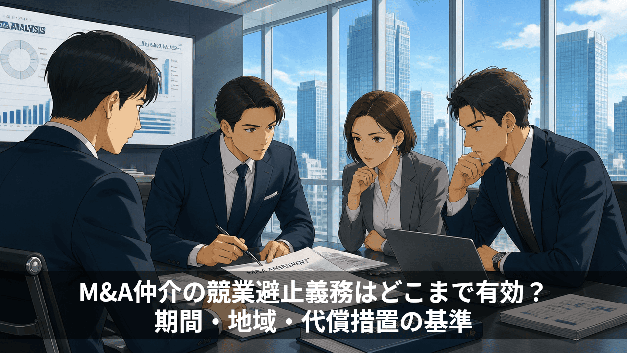 M&A仲介の競業避止義務はどこまで有効？期間・地域・代償措置の基準