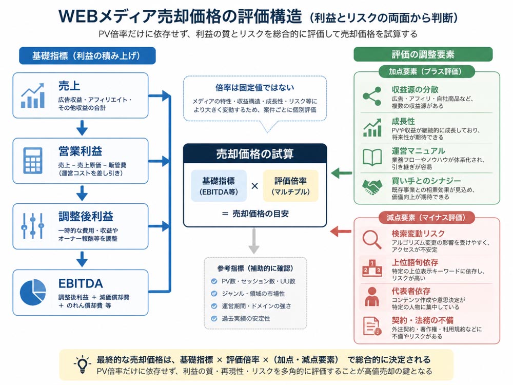 【文脈】WEBメディアの売却価格を