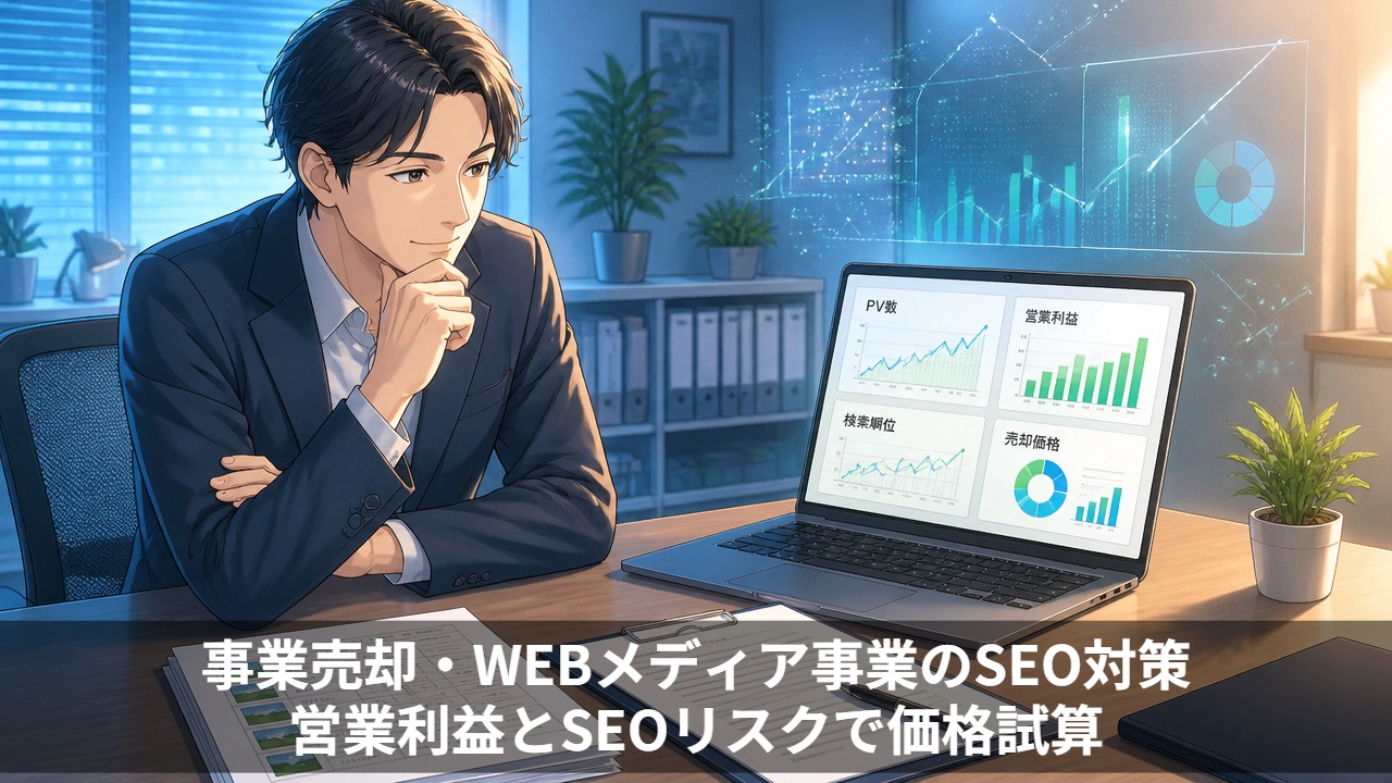 事業売却・WEBメディア事業のSEO対策｜営業利益とSEOリスクで価格試算