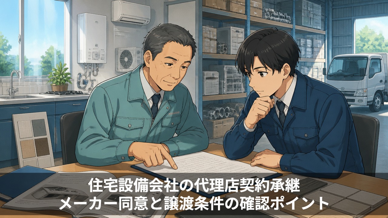 住宅設備会社の代理店契約承継｜メーカー同意と譲渡条件の確認ポイント