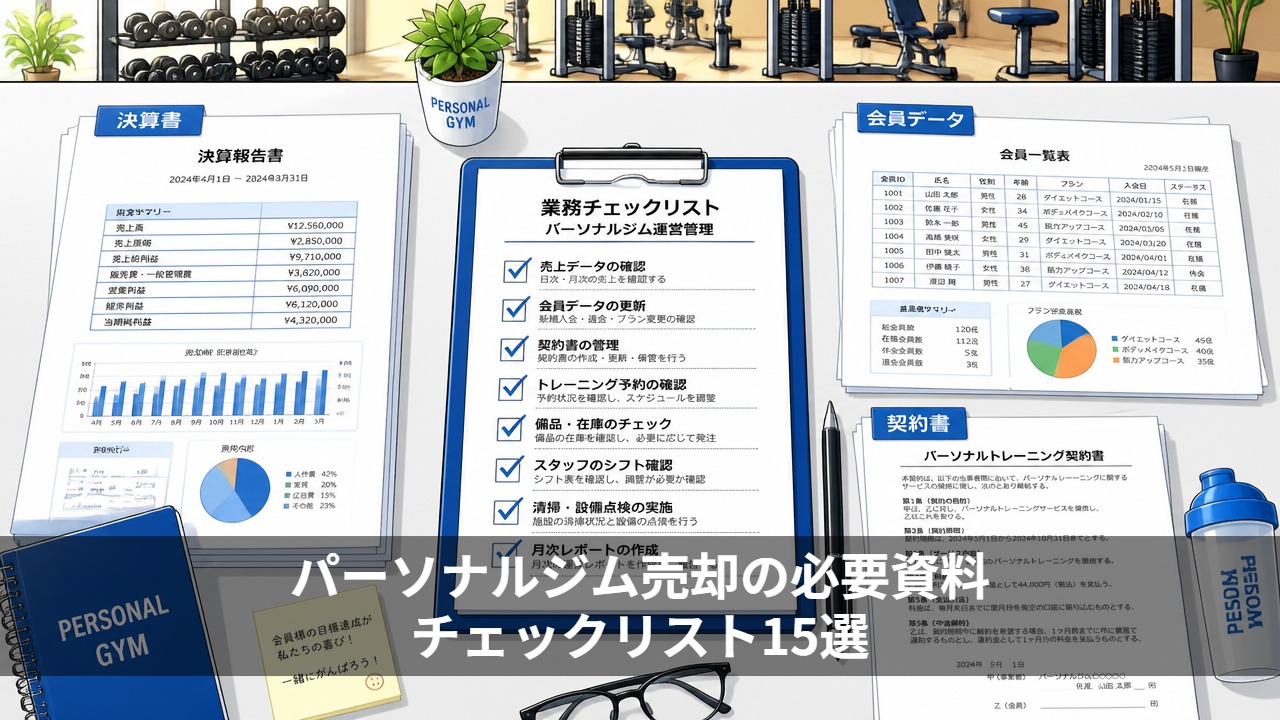 パーソナルジム売却の必要資料チェックリスト15選