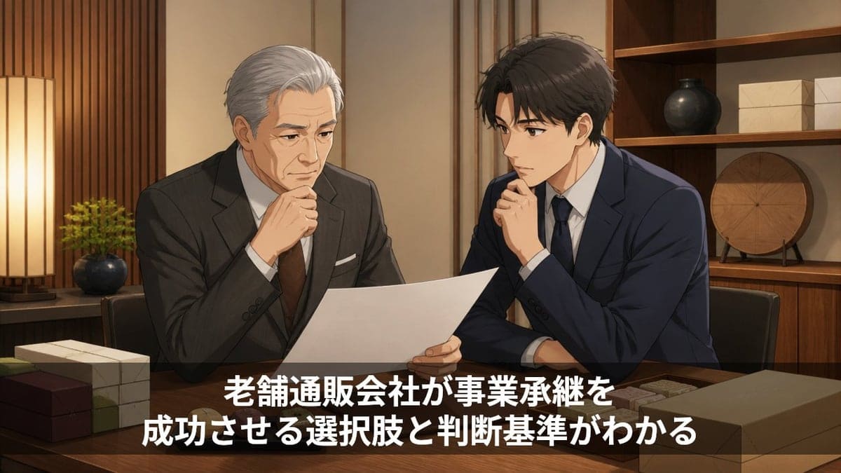 老舗通販会社が事業承継を成功させる選択肢と判断基準がわかる